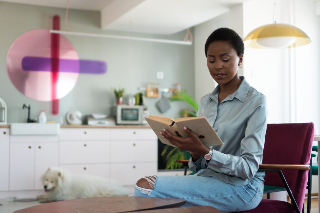 Relaxing with a book